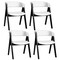 Costway Dining Chairs Set of 2/4 Mid-Century Upholstered Kitchen Armchairs with Padded Seat Black/Brown